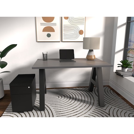 We'Re It A-Frame Writing Desk W/ Storage, 24 in D X 30 in H, 48 in W X Laminate AF4824-PED-8827